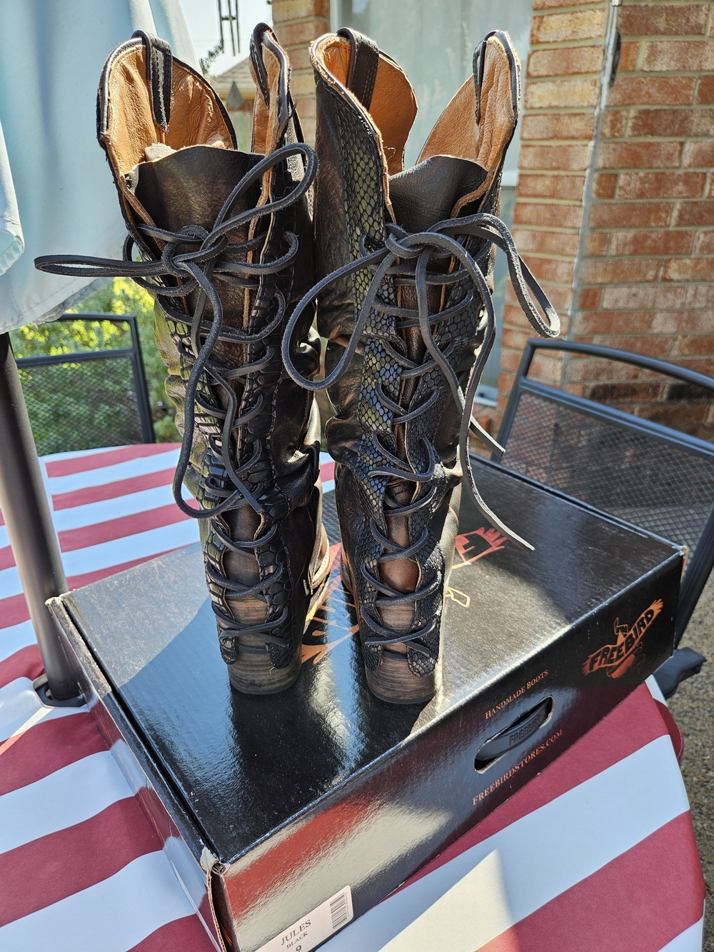 Freebird By Steven Jules Leather Slouched Western Knee Boot - Picture 4 of 9